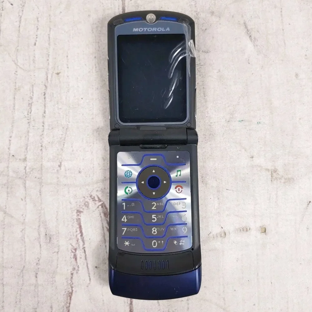 Motorola Razr V3i Flip Cell Phone - CINGULAR Y2K - GSM No Battery MP3 - TESTED